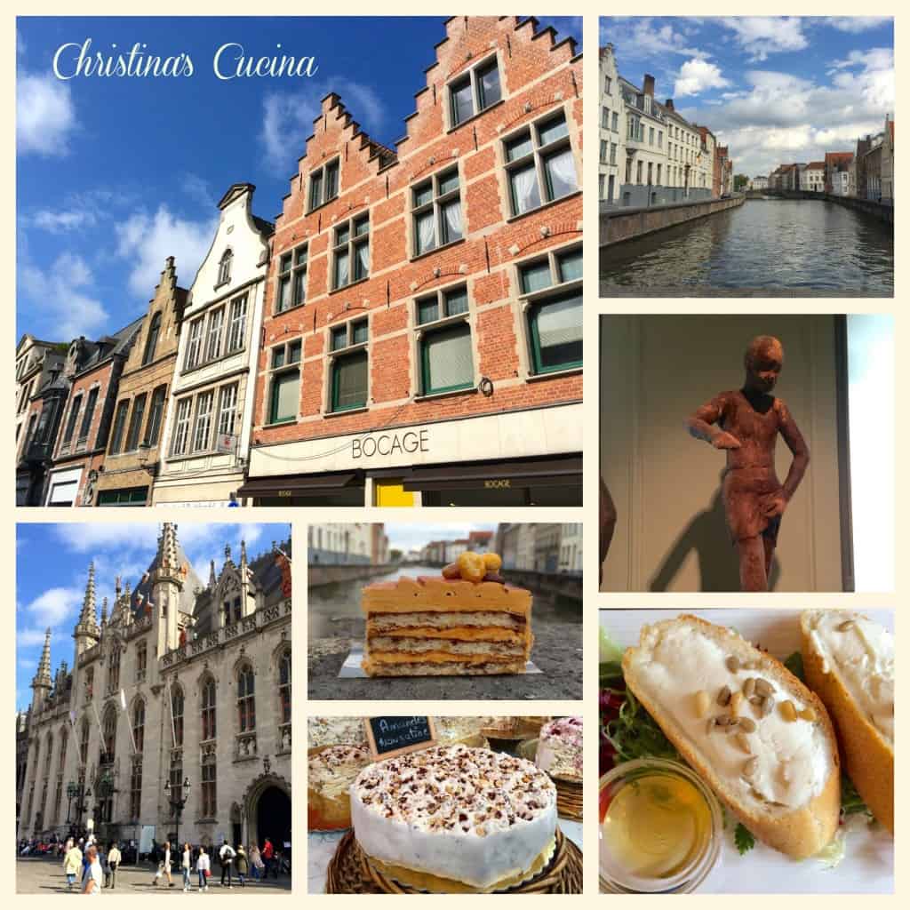 Bruges collage with food and views