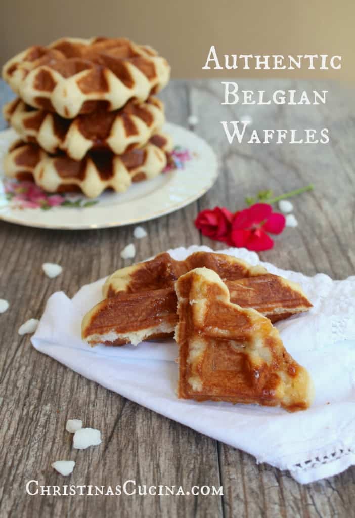 Liege waffles on a wooden table