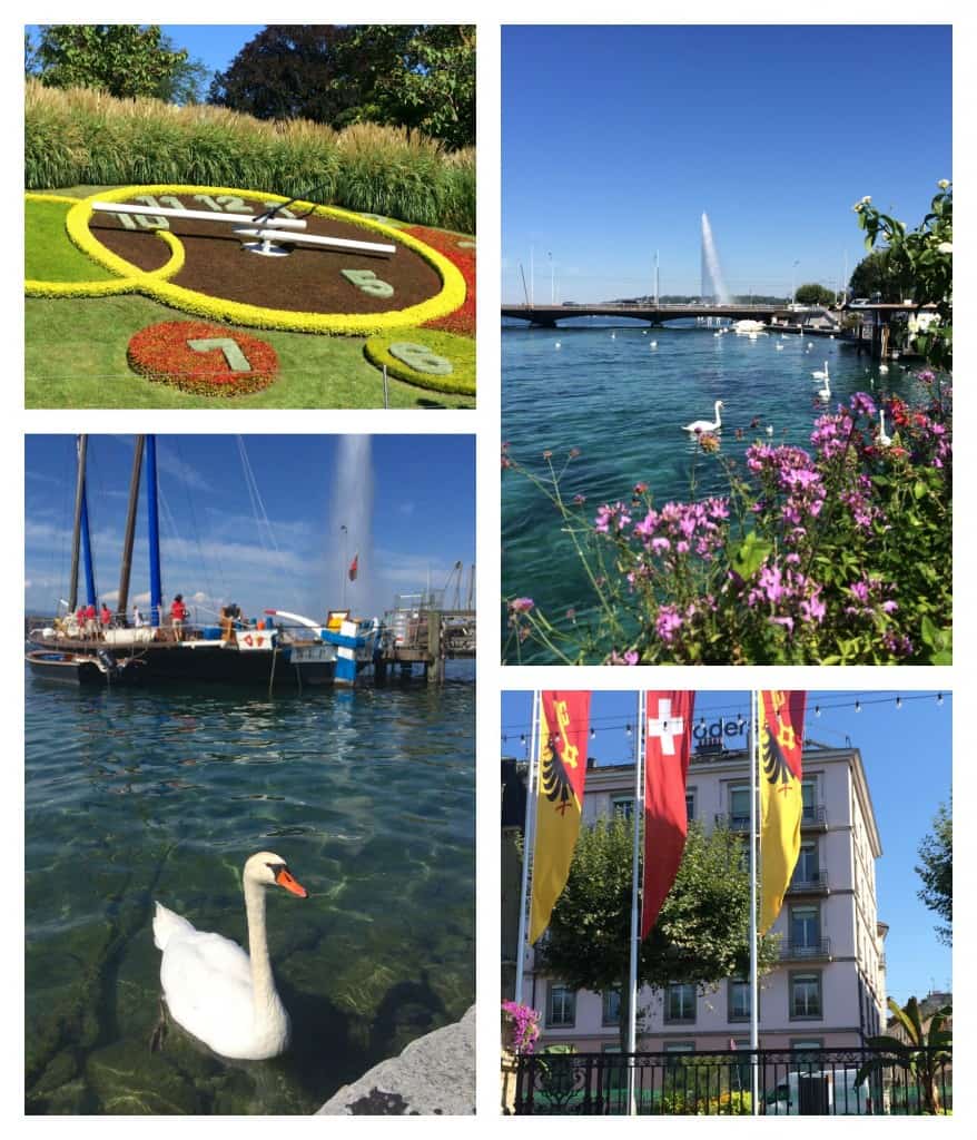 Flower Clock and Lake Geneva waterfront