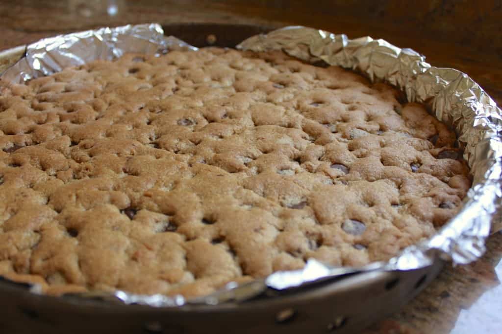 large baked cookie