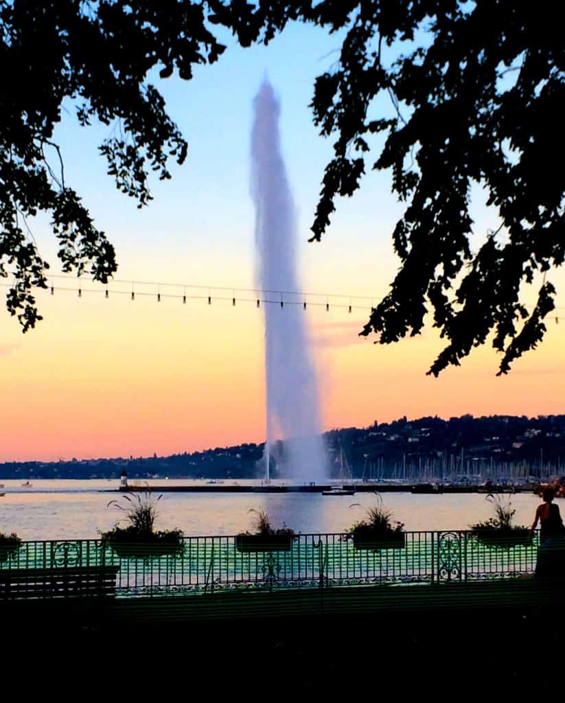 sunset in Geneva