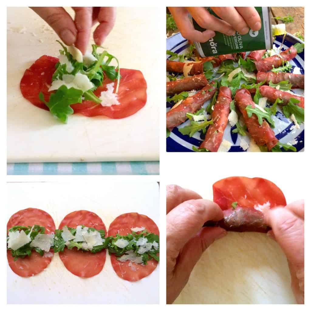 Bresaola, Parmesan and arugula appetizer