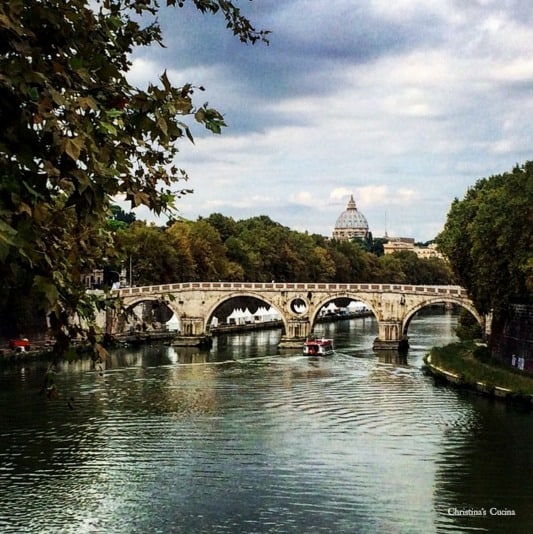 St Peter's Basilica and the Tiber River