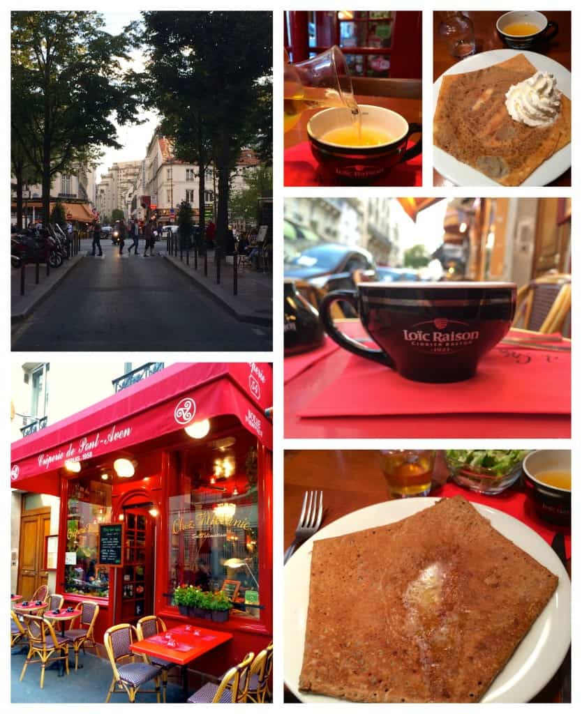Montparnasse creperie, crepes and cider.