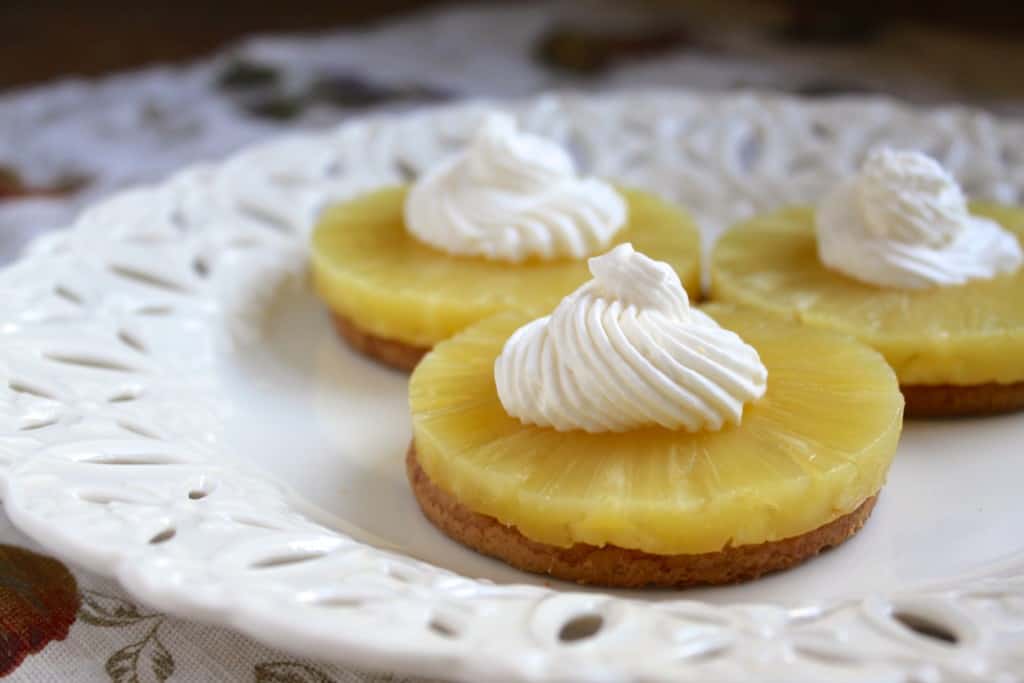 no bake pineapple dream dessert on a plate