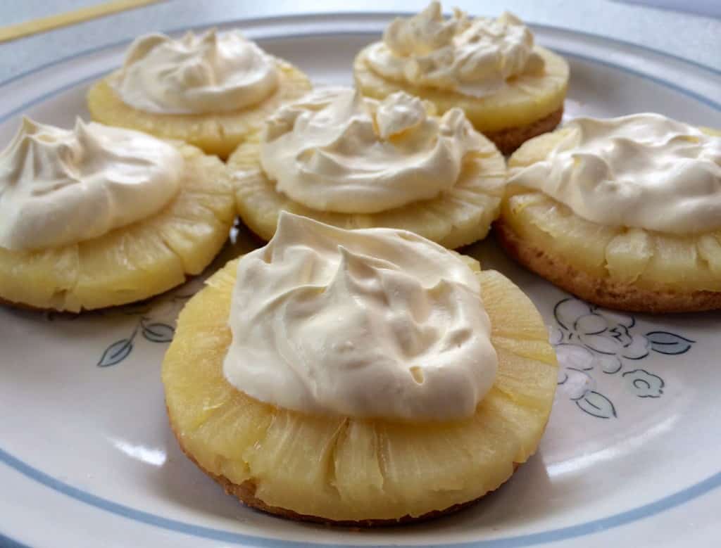 no bake pineapple dream dessert on a plate