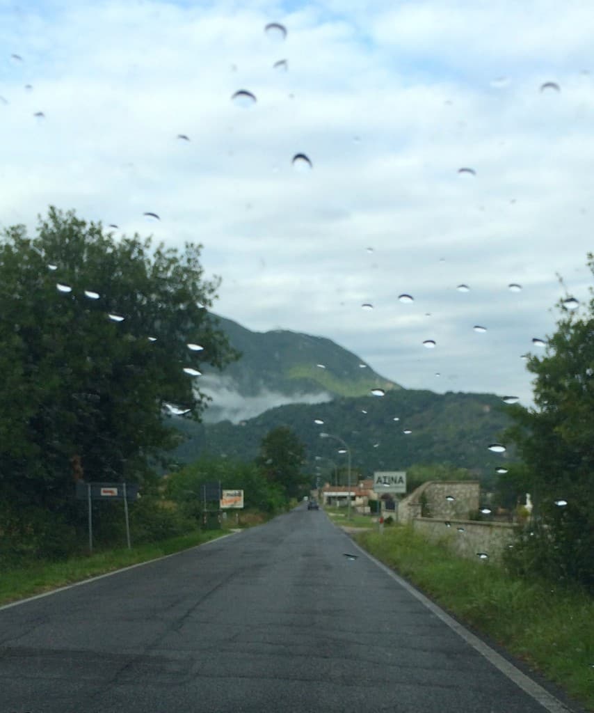 Driving to Cassino after the rain