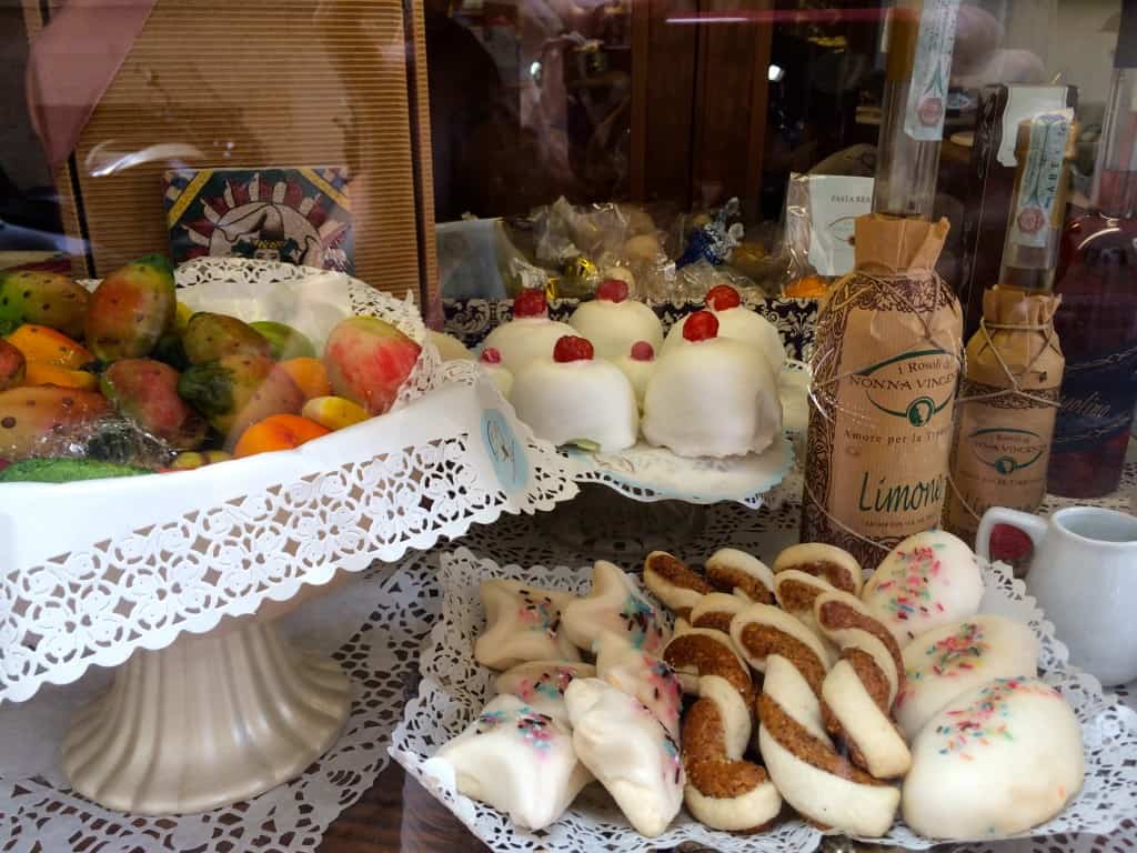 Sicilian treats in a window in Rome