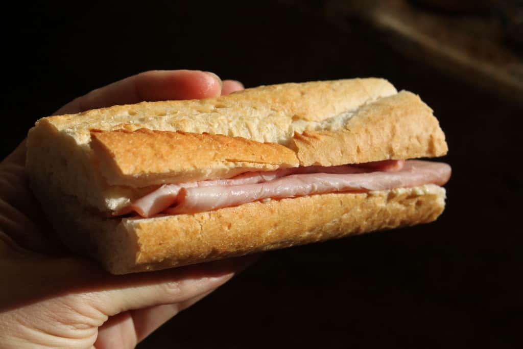 jambon beurre with dark background