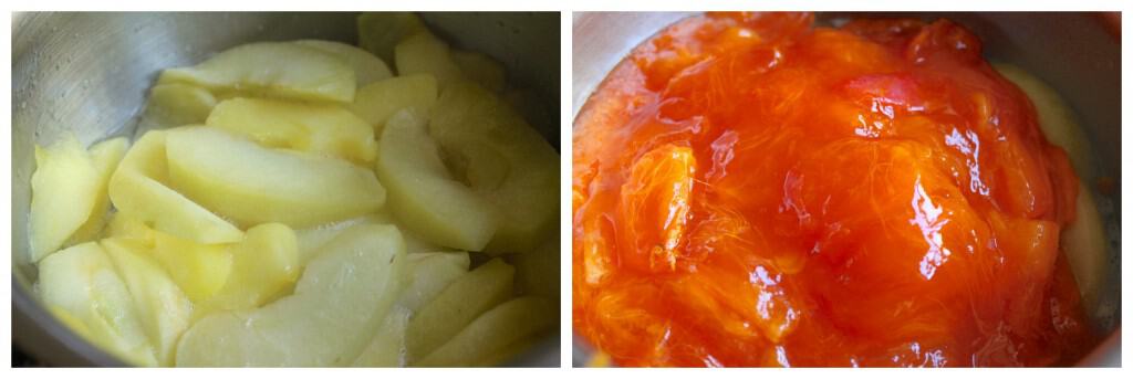 steamed apples and persimmons