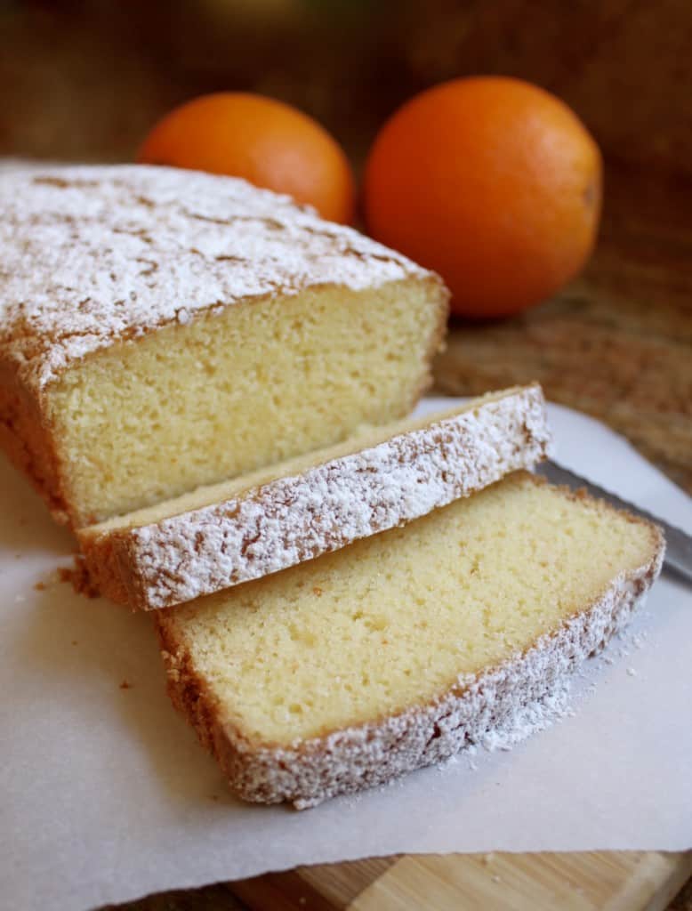 sliced cake made from the best gluten free pound cake recipe