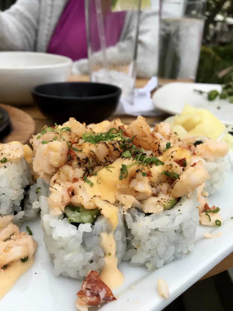 Sushi with lobster at Bashi Terranea