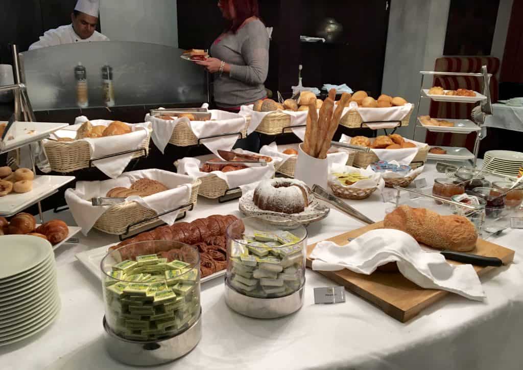 Part of the breakfast buffet on the Amacerto