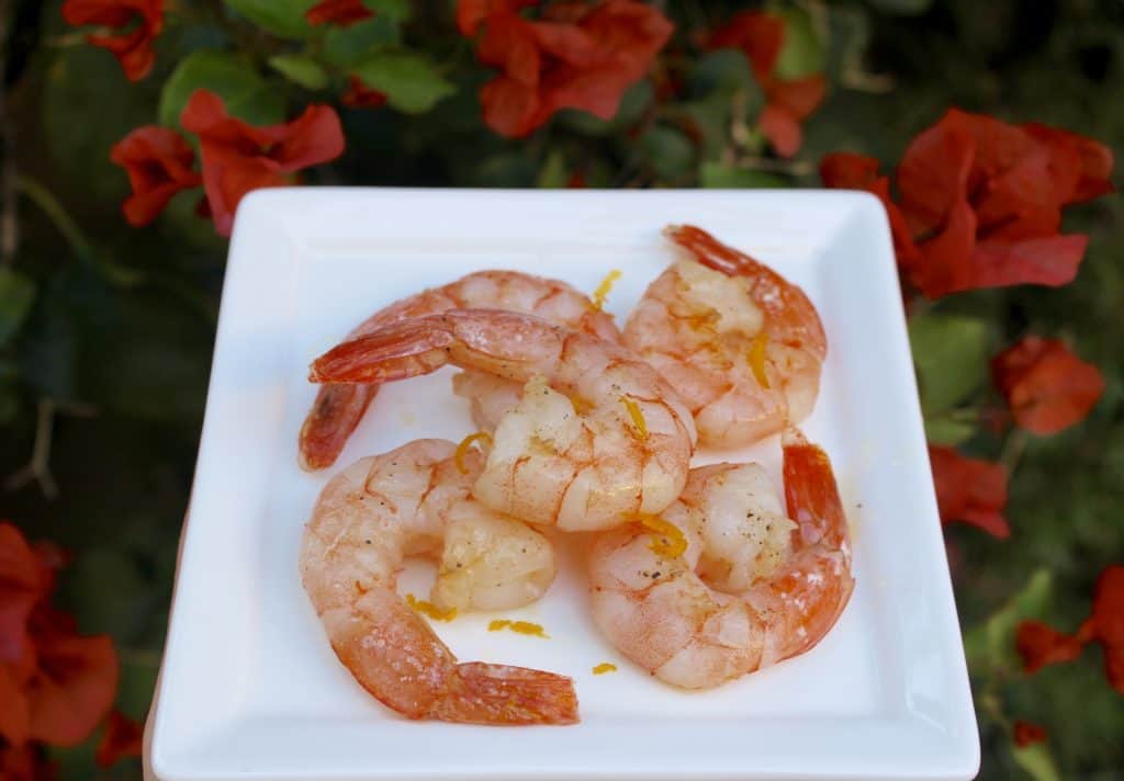 Lemon-Scented Shrimp on plate