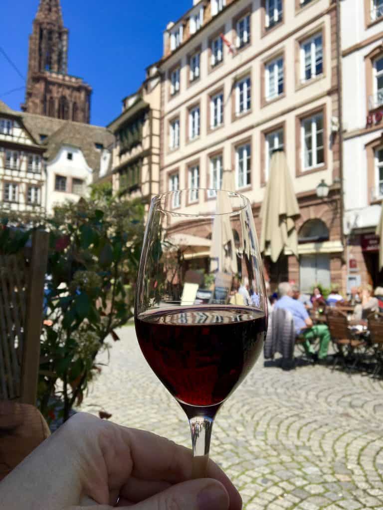 A wine lunch in Strasbourg, France.