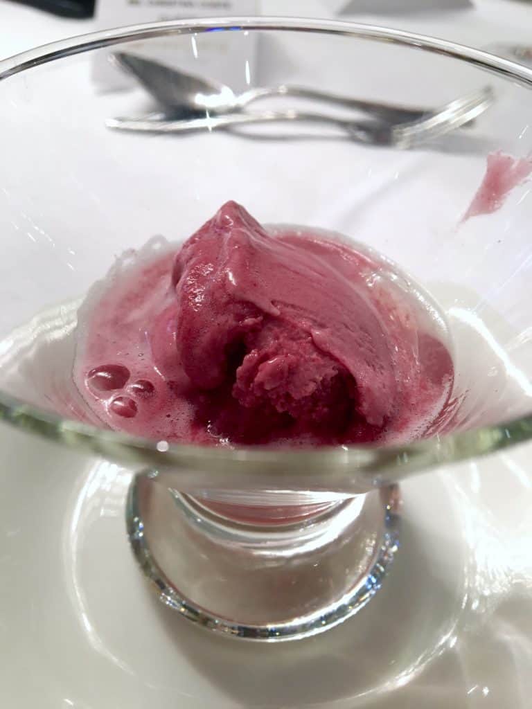 Sorbet and sparkling wine