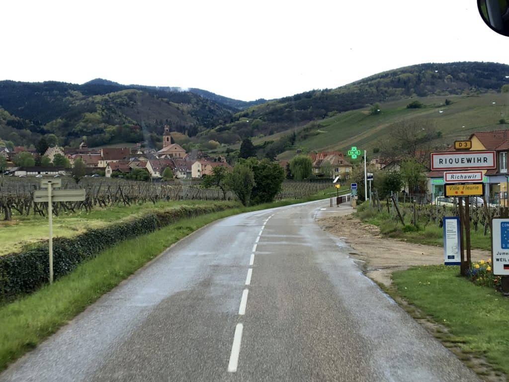 Arriving in Riquewihr, France.