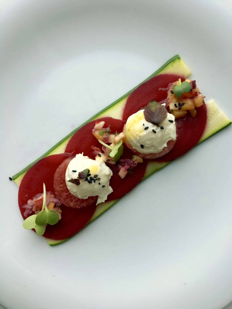 Beetroot Carpaccio with Goat Cheese Mousse