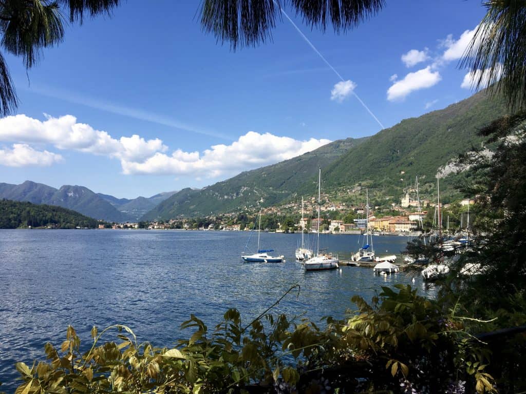 driving from Switzerland to the Italian Lakes Tremezzo view of Lake Como