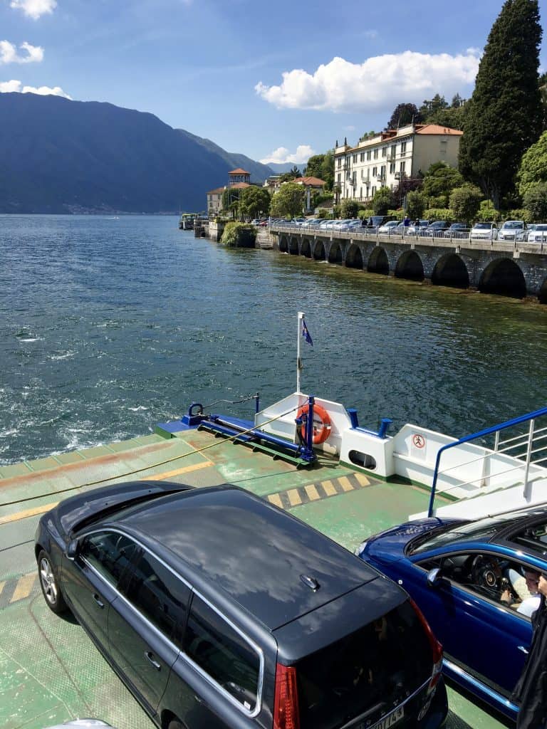 driving from Switzerland to the Italian Lakes On the ferry to Bellagio