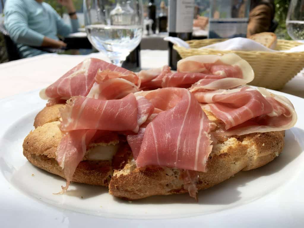 Burrata and Prosciutto Focaccia at The Grand Hotel Villa Serbelloni