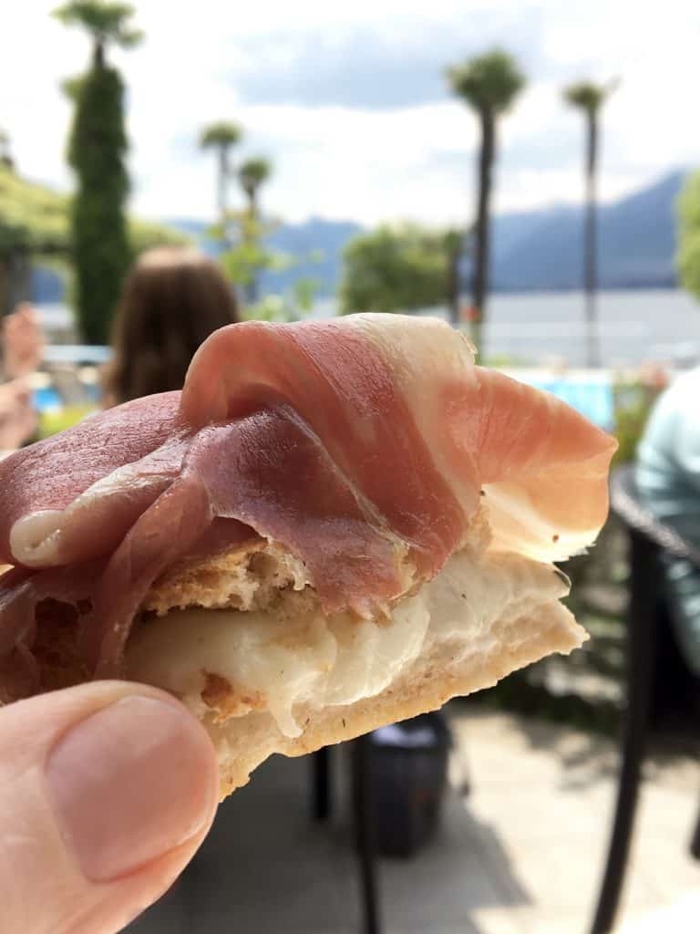 Burrata and Prosciutto Focaccia at The Grand Hotel Villa Serbelloni