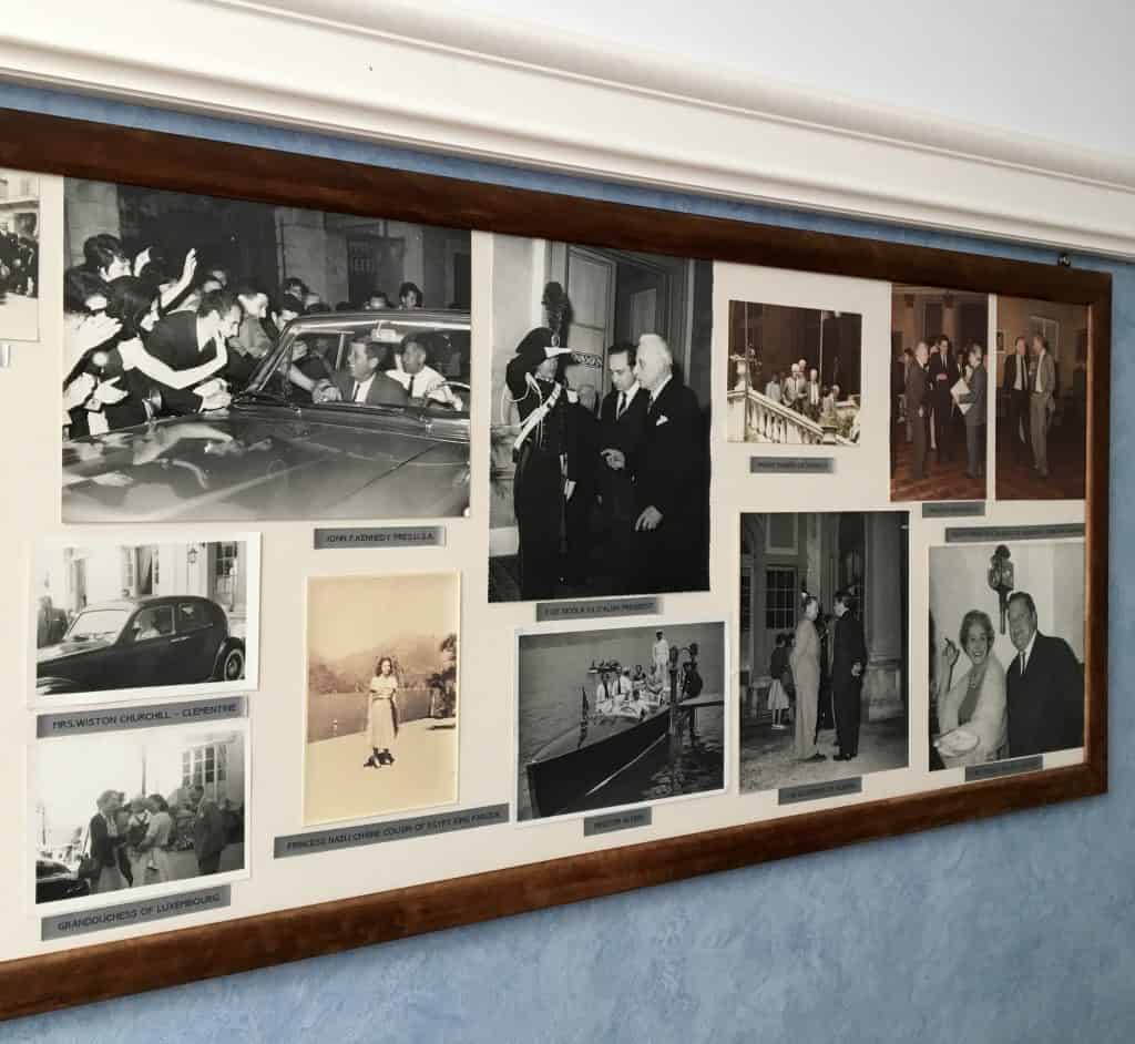 Photos of famous guests at the Grand Hotel Villa Serbelloni