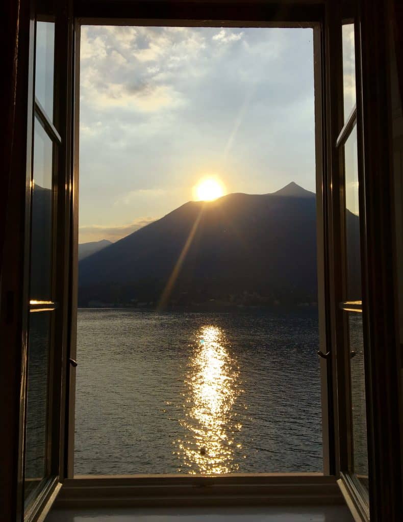 Sunset on Lake Como from the Grand Hotel Villa Serbelloni