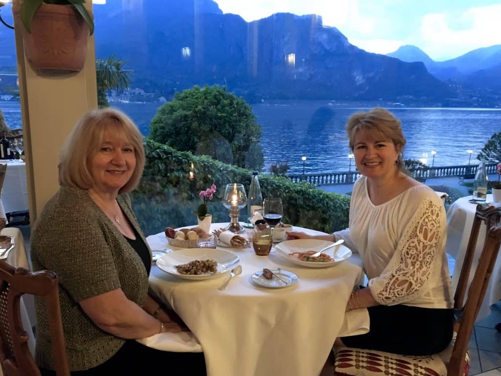 Christina Conte (Christina's Cucina) and her mother at Mistral, Grand Hotel Villa Serbelloni, Italy