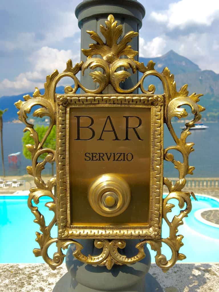Bar service bell at Grand Hotel Villa Serbelloni