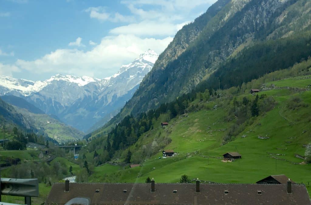 View in Switzerland, driving to Zurich from Italy.