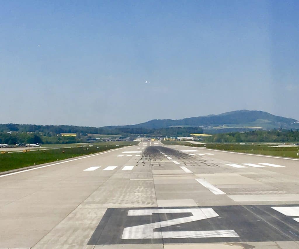 Runway at the Zurich airport