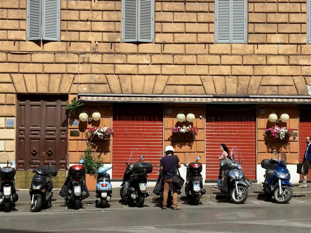 Roman street scene in a trip to Rome