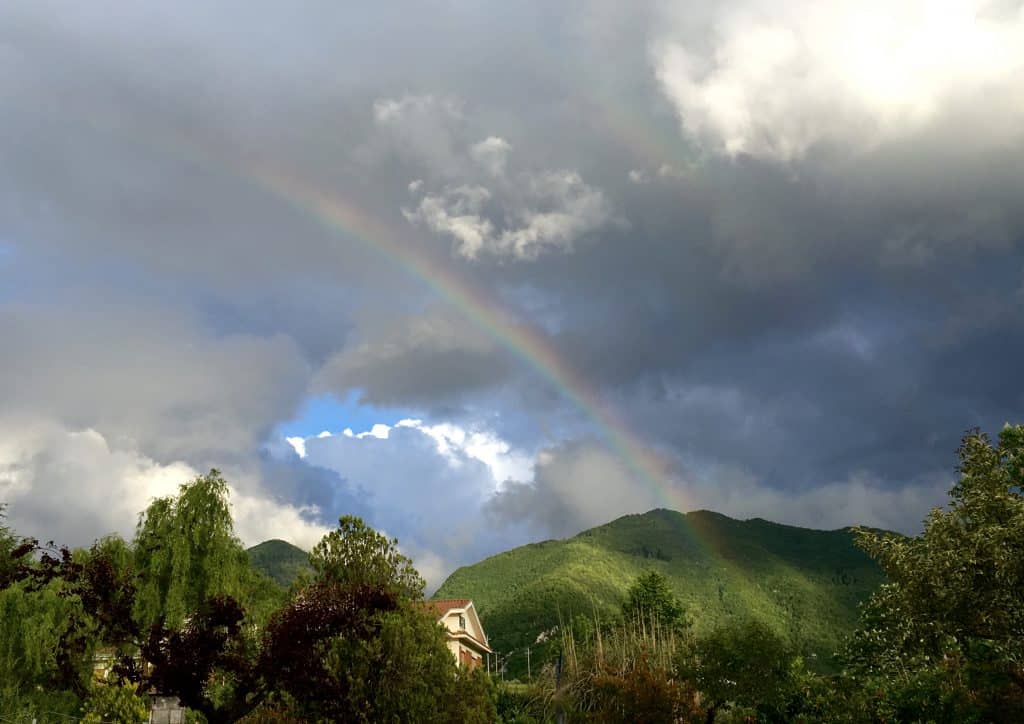 Rainbow in Villa Latina, Italy driving in Lazio