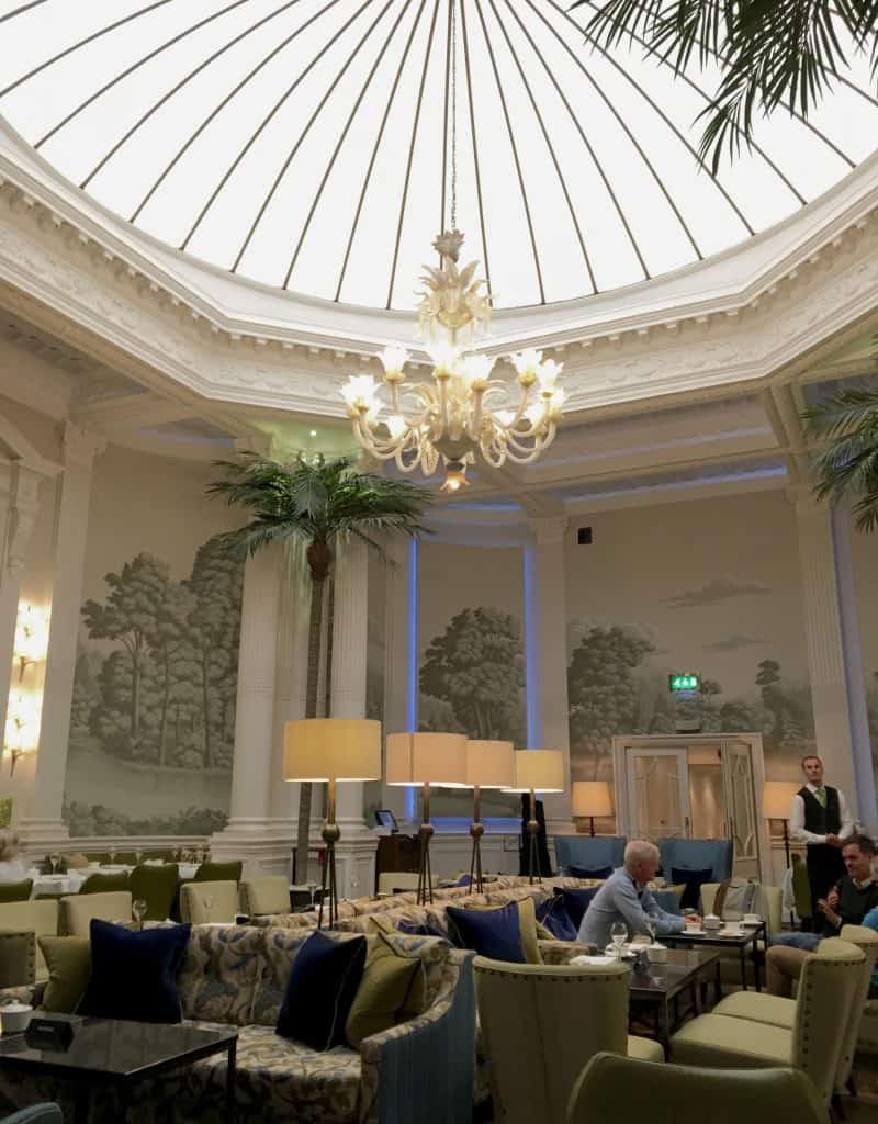 Palm Court at the Balmoral Hotel in Edinburgh for afternoon tea.