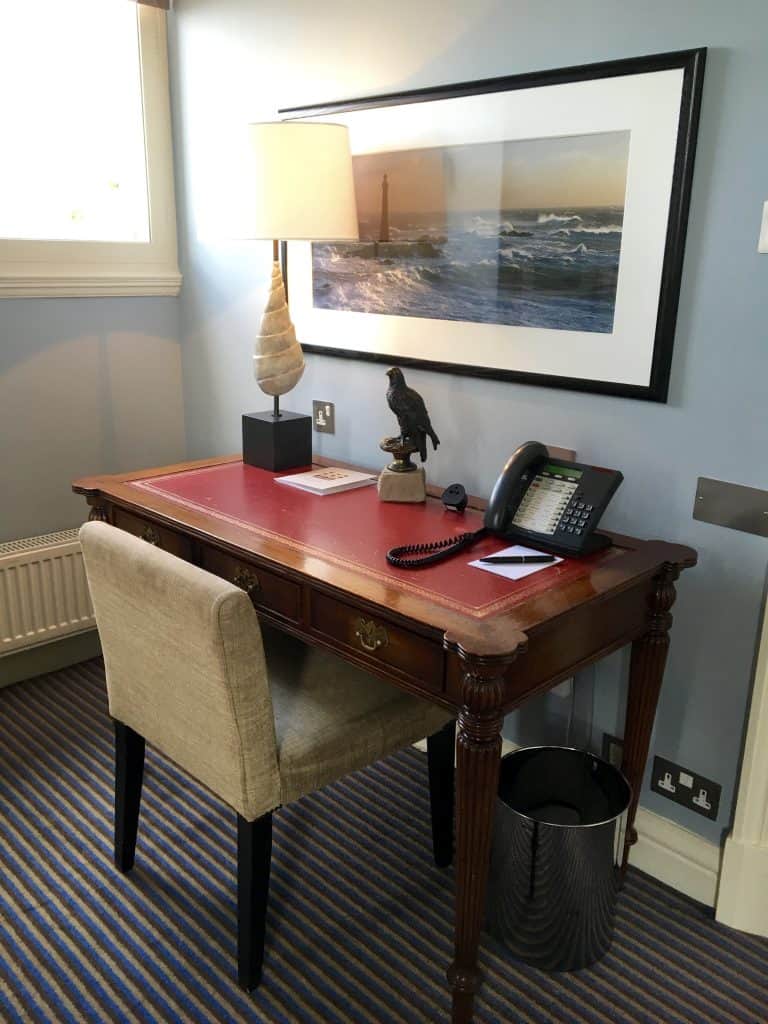 The desk where JK Rowling wrote the final Harry Potter book, Harry Potter and the Deathly Hallows in the Balmoral Hotel, Edinburgh.