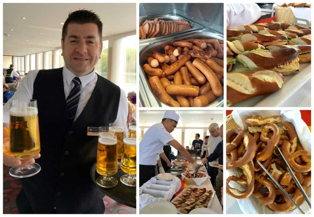 German sausages and beer collage