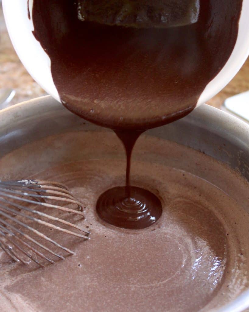 making dark chocolate custard ice cream