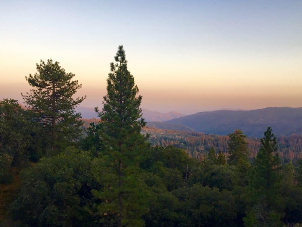 Sunset over the Sierra National Forest