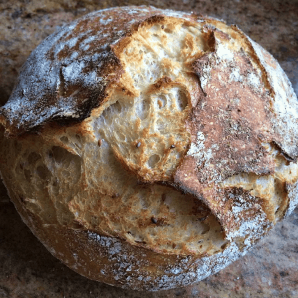 Homemade no knead bread