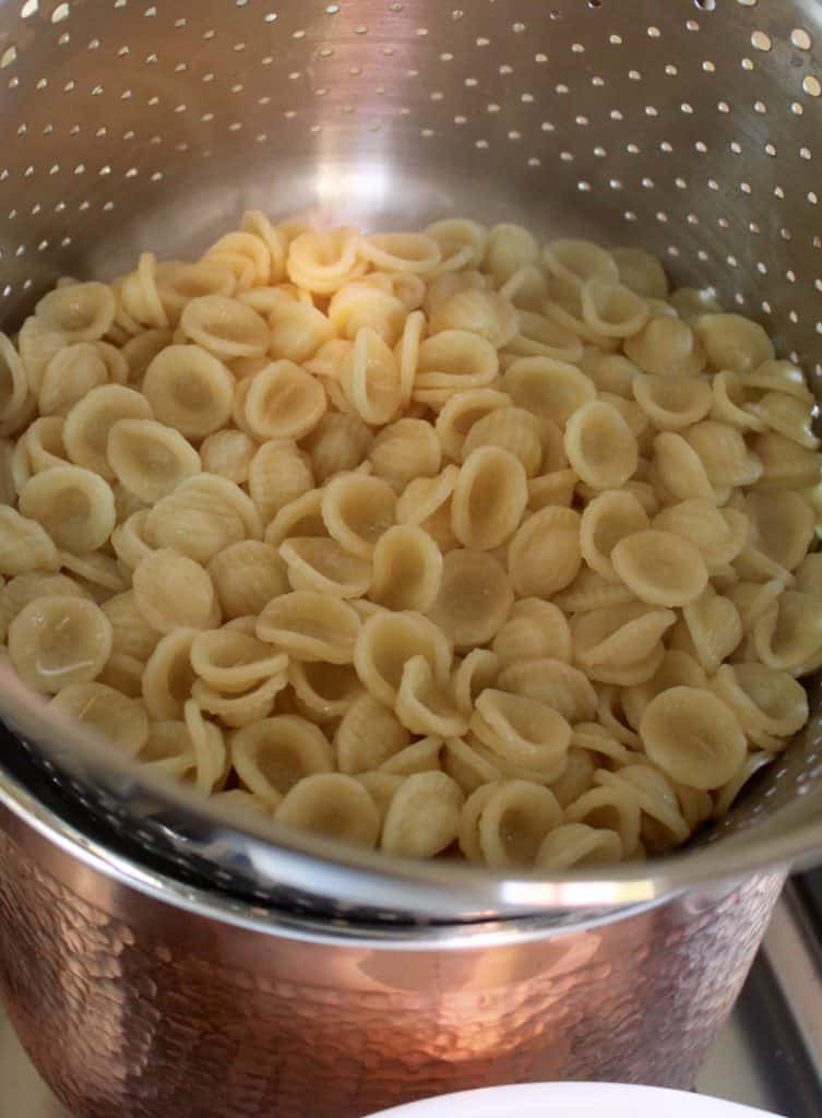 Rapini besciamella orecchiette pasta recipe