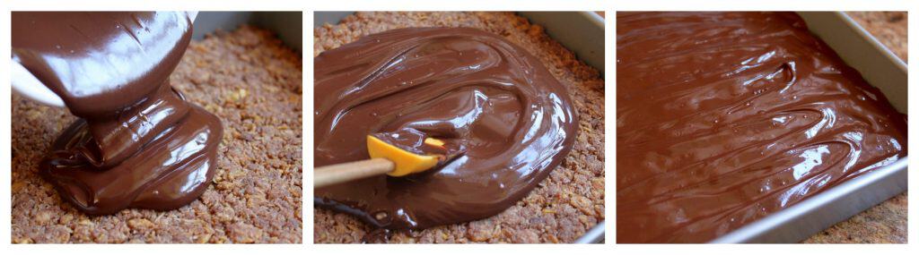 Adding chocolate to Australian Crunch bars