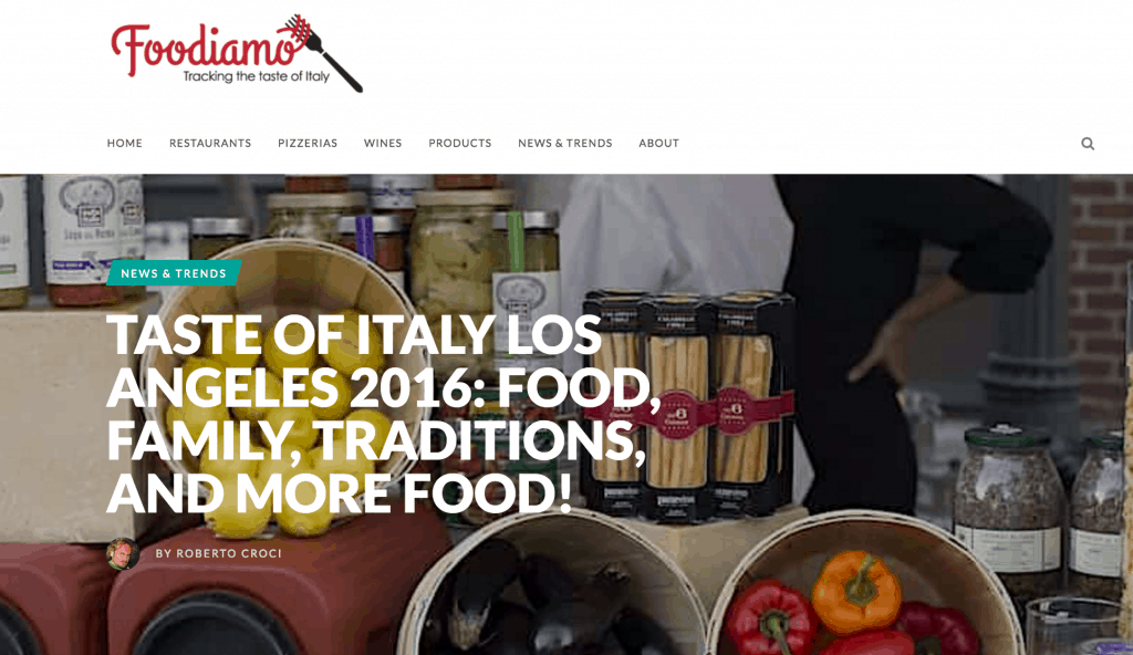 Foodiamo covers Taste of Italy