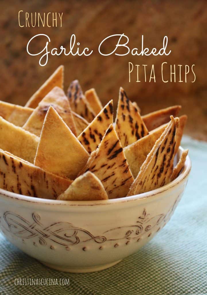 Crunchy Garlic Baked Pita Chips from Christina's Cucina