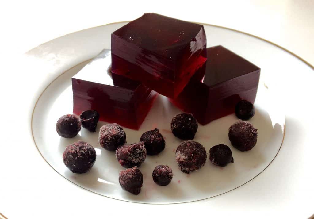 black currant gelatin cubes