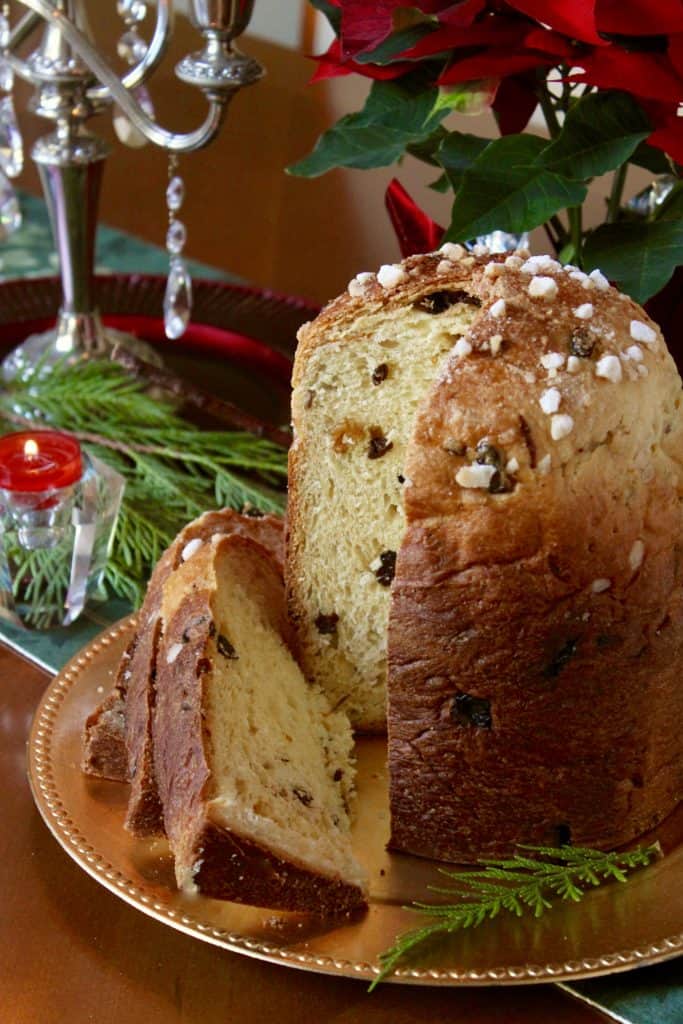 Panettone made in bread machine and cooked in the oven for an Italian Christmas