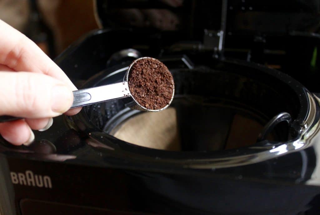 Making coffee in Braun's BrewSense 12 cup Drip Coffee Maker