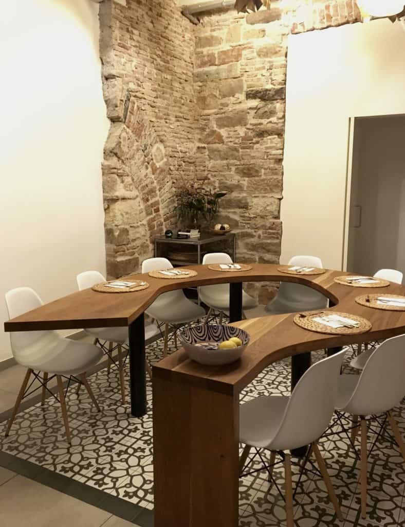 the dining area of Cook & Taste cooking lessons in Barcelona