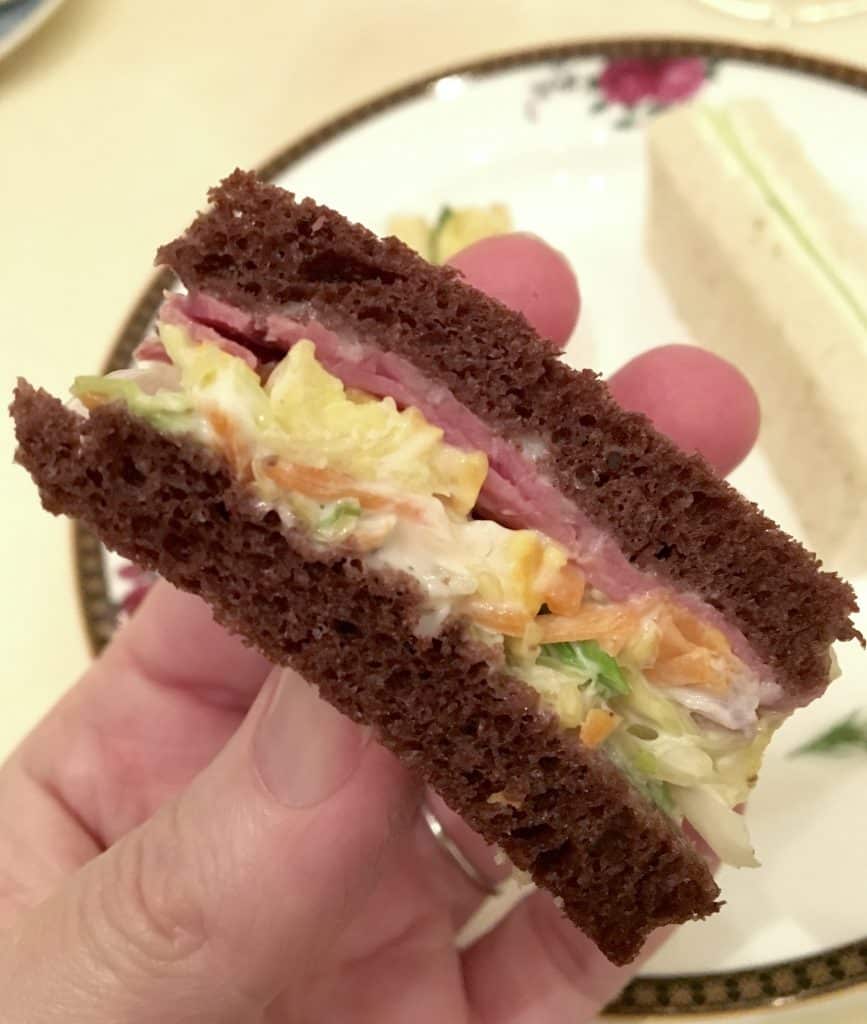 Corned beef sandwich at the Langham, London