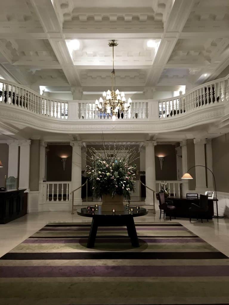 lobby at The Balmoral Hotel, Edinburgh